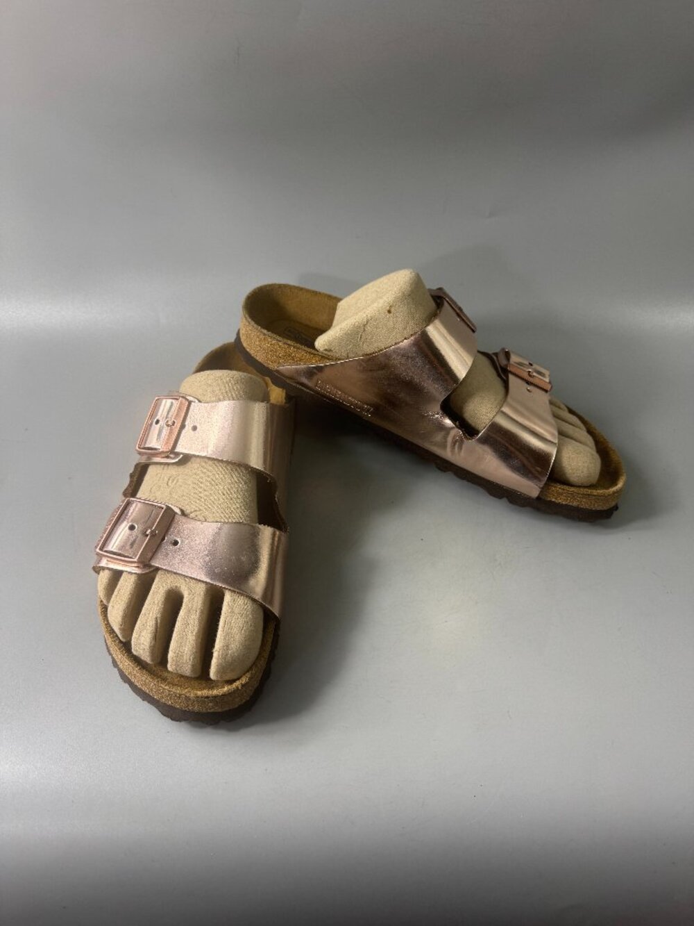 Birkenstock Arizona Metallic Copper Leather, Size 40